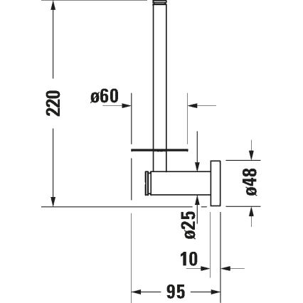 Duravit 99151000 - WC-paperiteline D-CODE, kiillotettu kromi