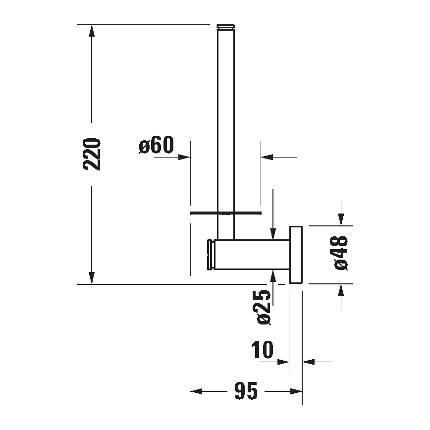 Duravit 99151000 - WC-paperiteline D-CODE, kiillotettu kromi