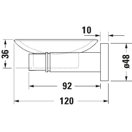 Duravit 99174600 - D-CODE seinään asennettava saippuateline, vasen, mattamusta