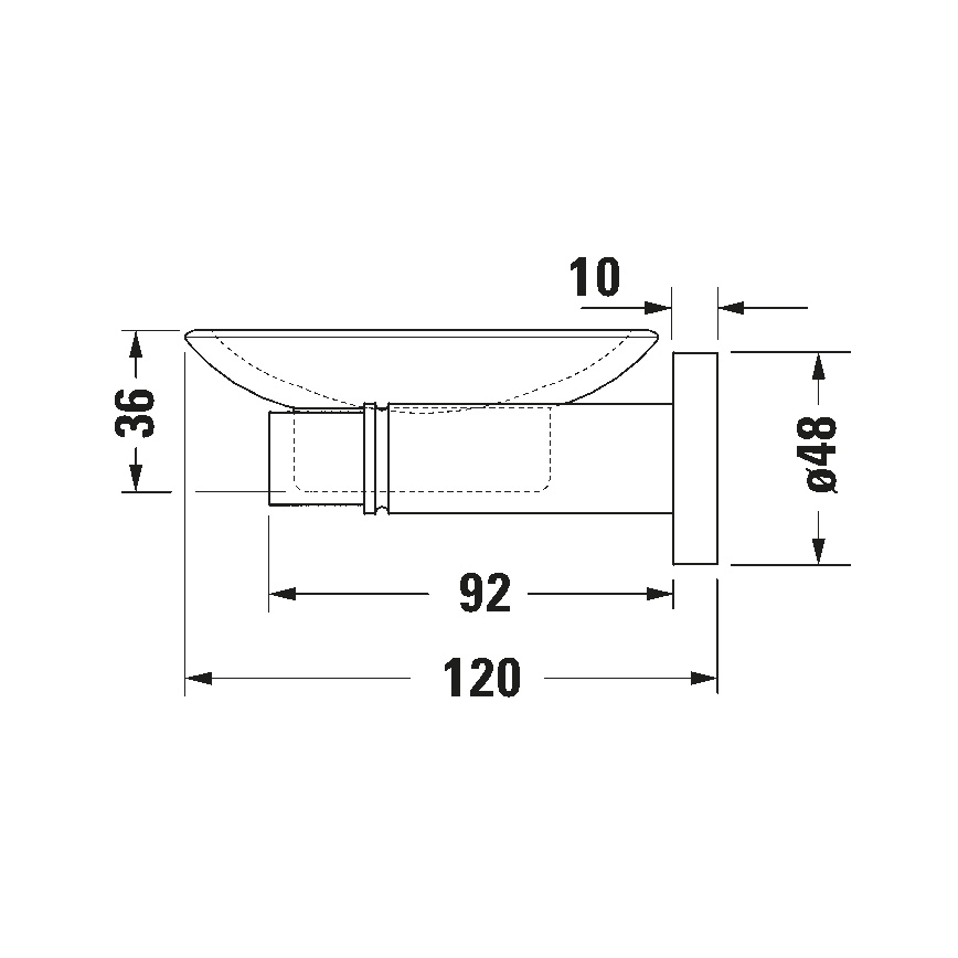 Duravit 99174600 - D-CODE seinään asennettava saippuateline, vasen, mattamusta