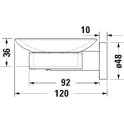 Duravit 99181000 - Seinään kiinnitettävä D-CODE-saippuateline, oikeanpuoleinen, kiiltävä kromi