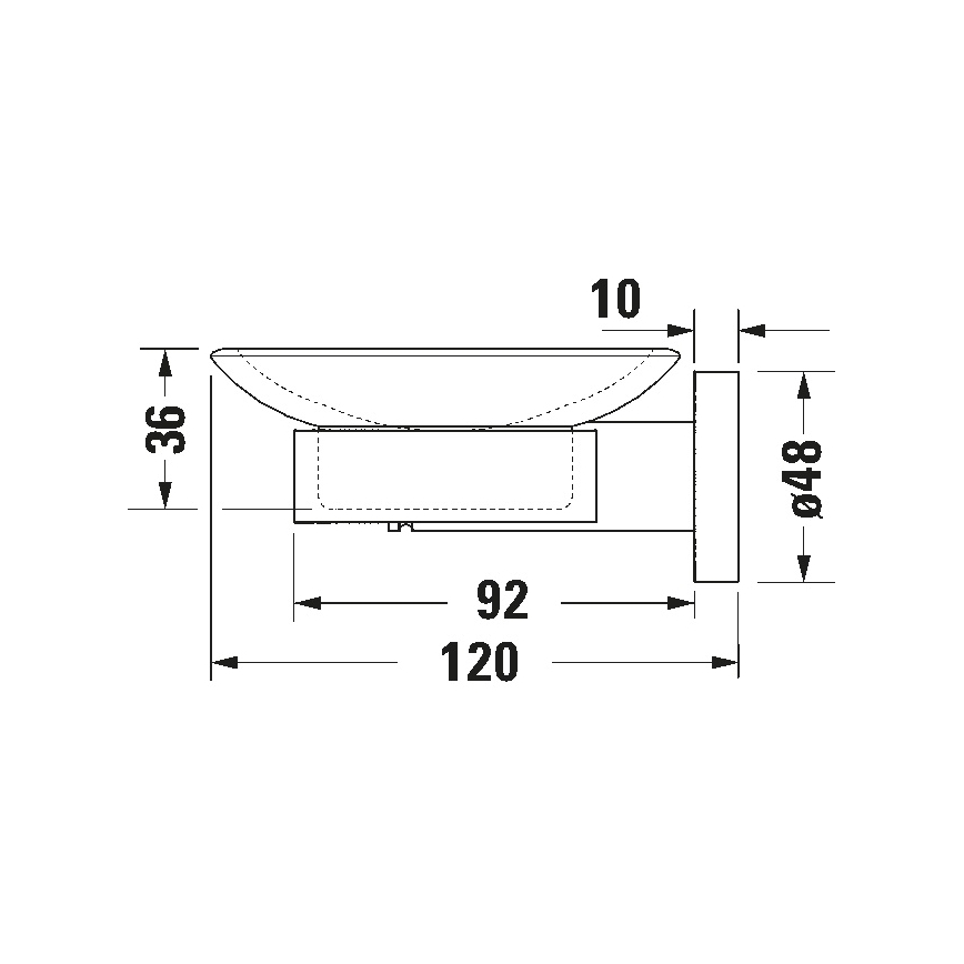 Duravit 99181000 - Seinään kiinnitettävä D-CODE-saippuateline, oikeanpuoleinen, kiiltävä kromi