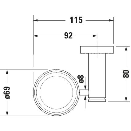 Duravit 99191000 - Seinäasennettava hammasharjateline D-CODE, vasen, kiiltävä kromi