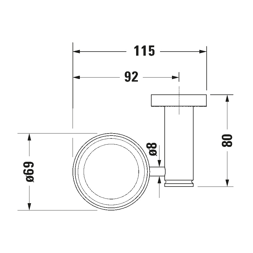 Duravit 99191000 - Seinäasennettava hammasharjateline D-CODE, vasen, kiiltävä kromi