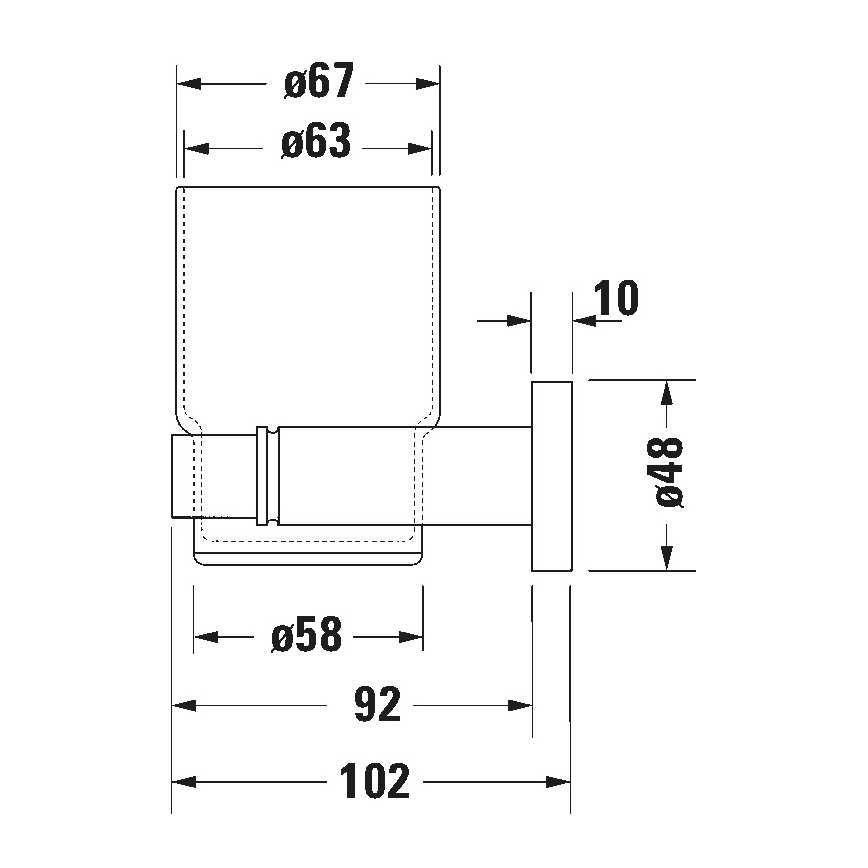 Duravit 99191000 - Seinäasennettava hammasharjateline D-CODE, vasen, kiiltävä kromi