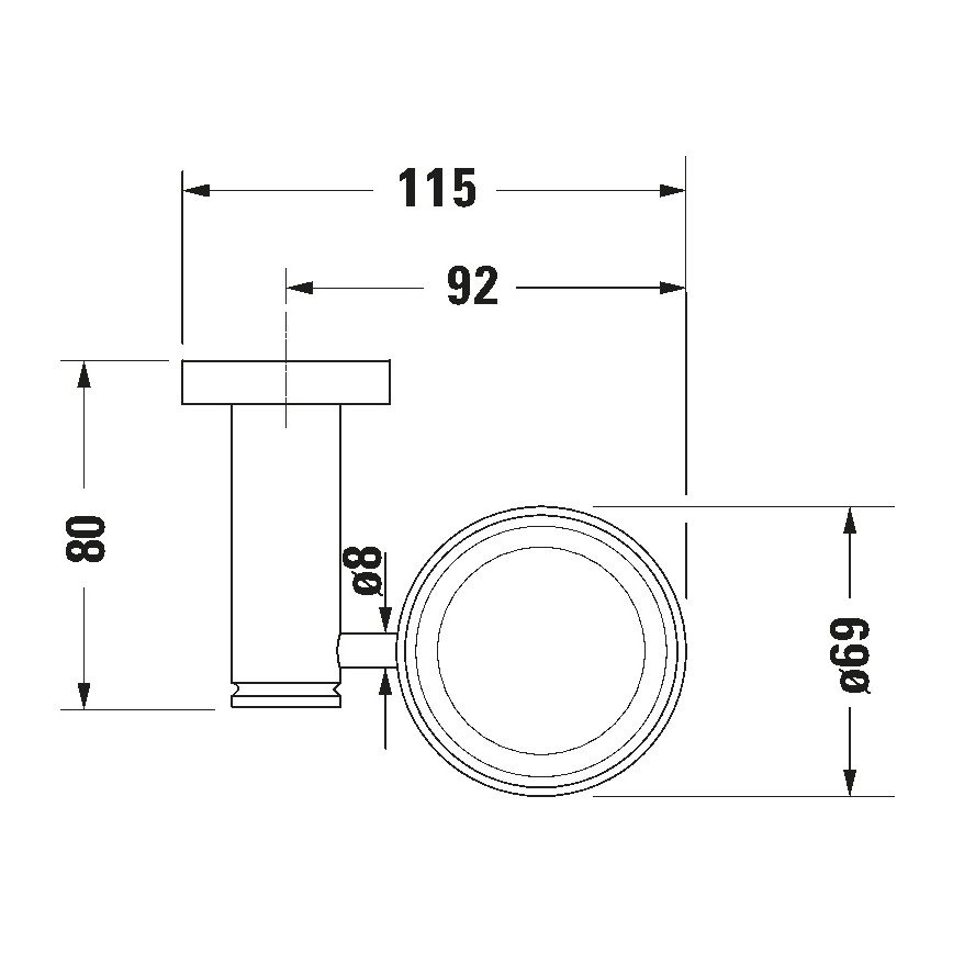 Duravit 99201000 - Seinään asennettava hammasharjateline D-CODE oikea, kiiltävä kromi