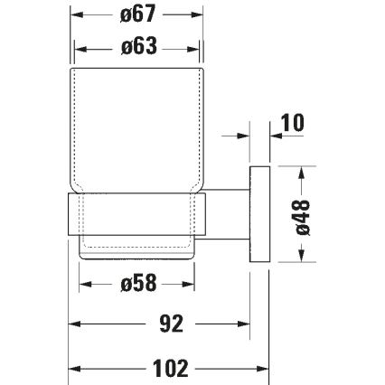 Duravit 99201000 - Seinään asennettava hammasharjateline D-CODE oikea, kiiltävä kromi