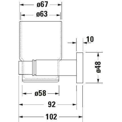 Duravit 99204600 - Seinään asennettava hammasharjateline D-CODE oikeanpuoleinen mattamusta