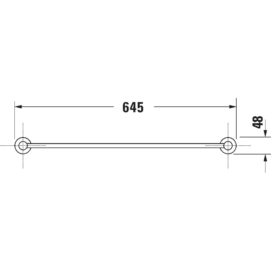 Duravit 99241000 - Seinään asennettava D-CODE-pyyhetanko 64,5 cm, kiiltävä kromi