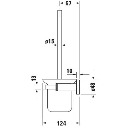 Duravit 99271000 - Seinäasennettava WC-harja D-CODE, kiiltävä kromi