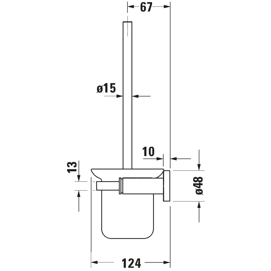 Duravit 99271000 - Seinäasennettava WC-harja D-CODE, kiiltävä kromi