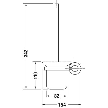Duravit 99271000 - Seinäasennettava WC-harja D-CODE, kiiltävä kromi