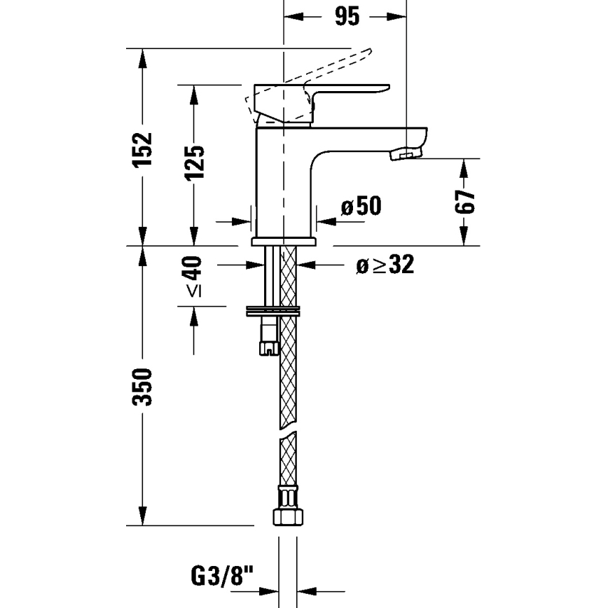 Duravit DC1013002046 - D-CODE pesuallosekoitin mattamusta