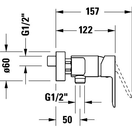 Duravit DC4230001046 - Suihkuhana D-CODE mattamusta