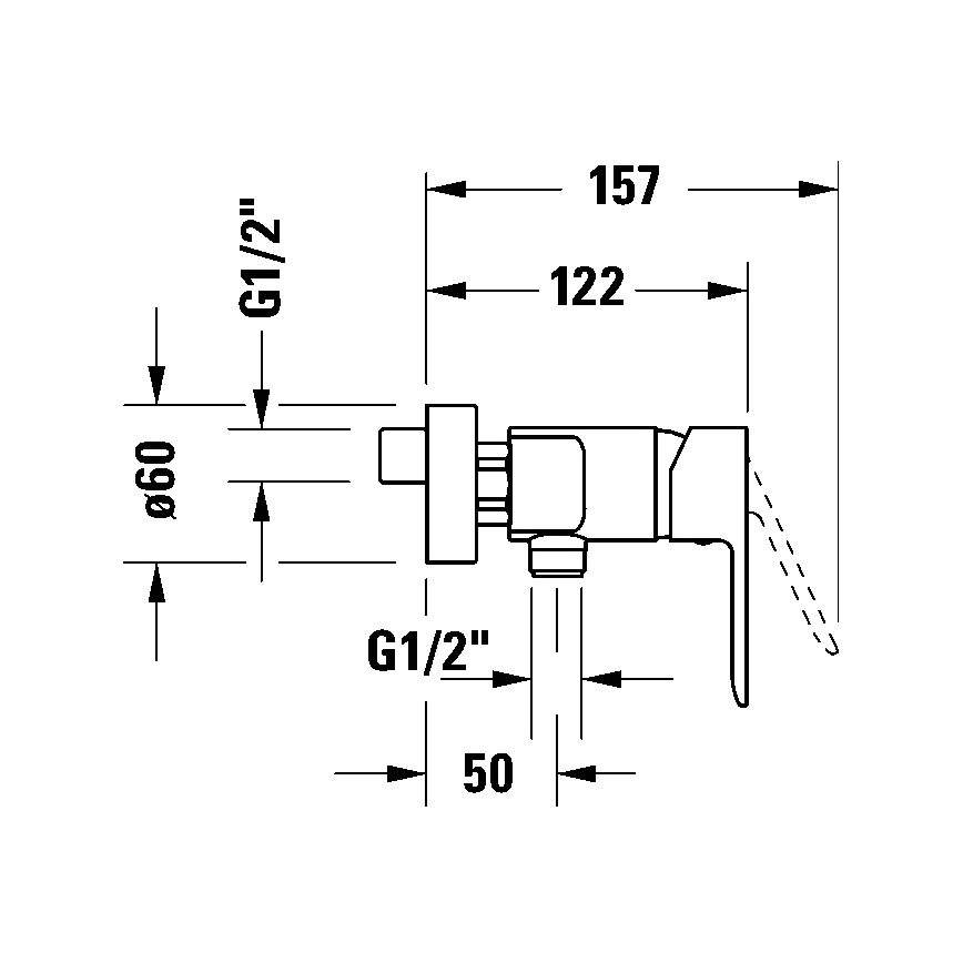 Duravit DC4230001046 - Suihkuhana D-CODE mattamusta