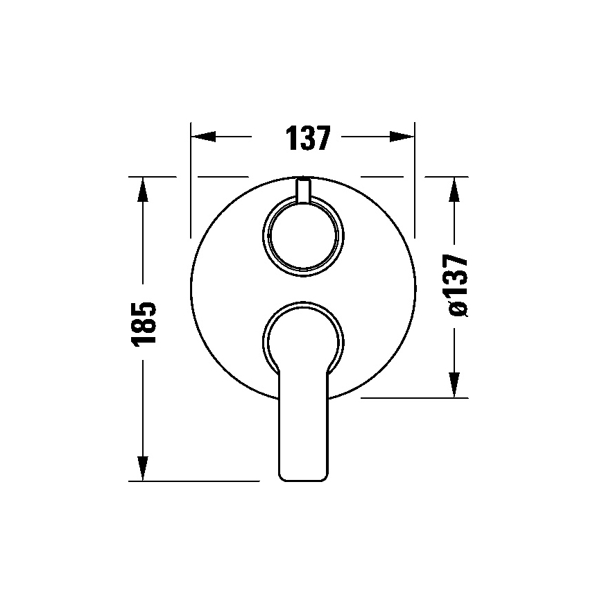 Duravit DC5210008046 - D-CODE piiloasennettava suihkusekoitin, mattamusta