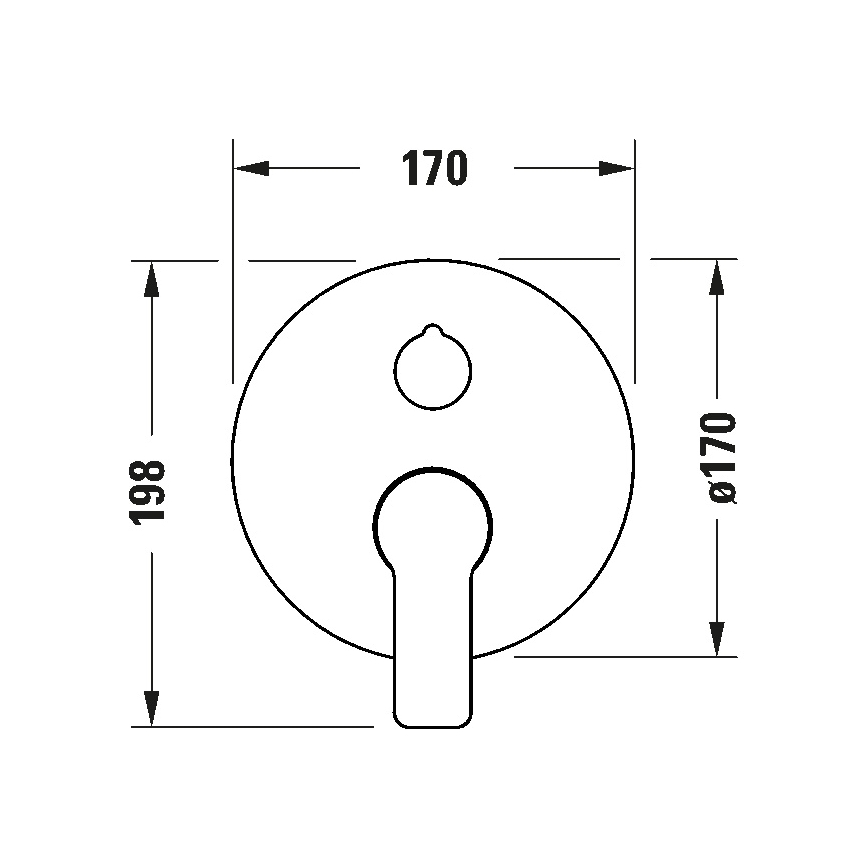 Duravit DC5210018010 - D-CODE kylpyammehana piilotettuun asennukseen, kiiltävä kromi