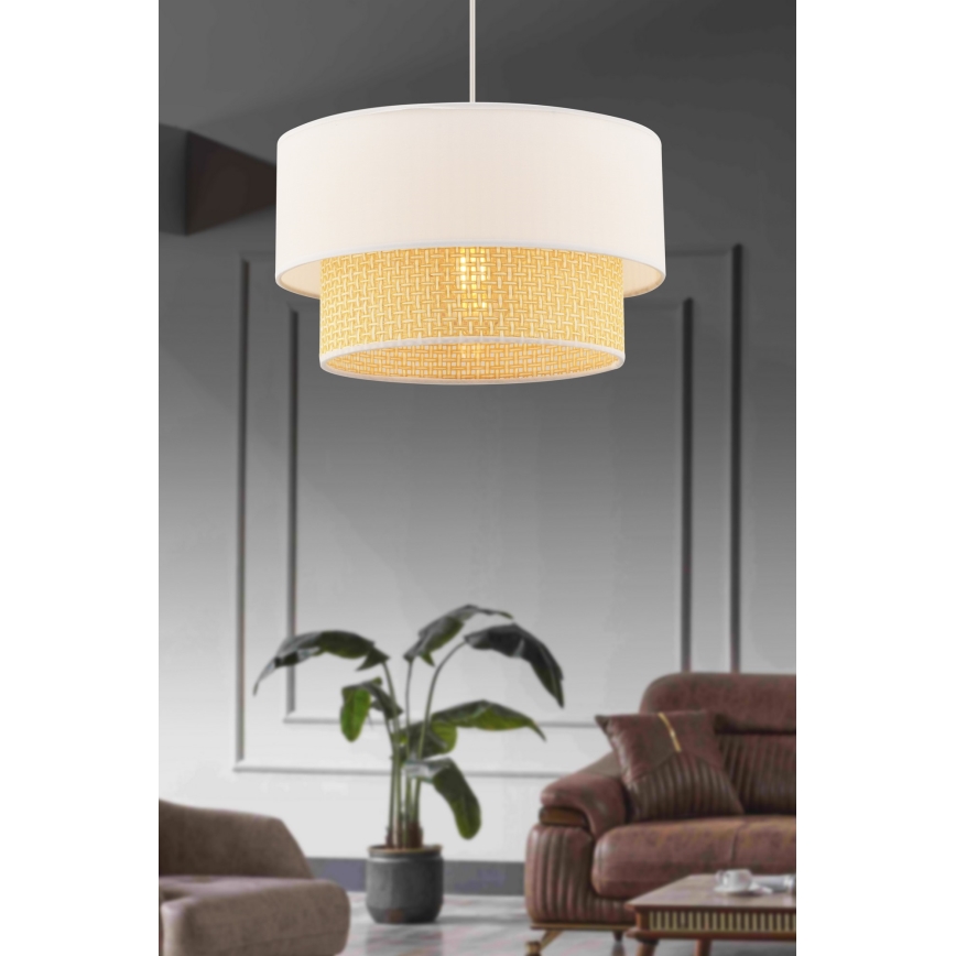 ECHO-riippuvalaisin vaijerilla 1xE27/60W/230V kerma/beige