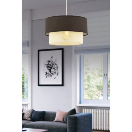 ECHO riippuvalaisin vaijerilla 1xE27/60W/230V, ruskea/kerma
