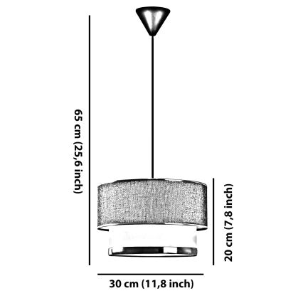 ECHO riippuvalaisin vaijerilla 1xE27/60W/230V, ruskea/kerma
