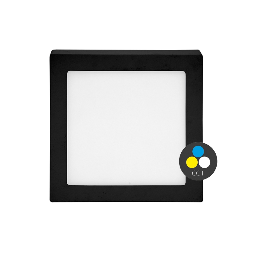 LED-kattovalaisin RAFA LED/12W/230V 3000/4000/6000K 17x17 cm musta