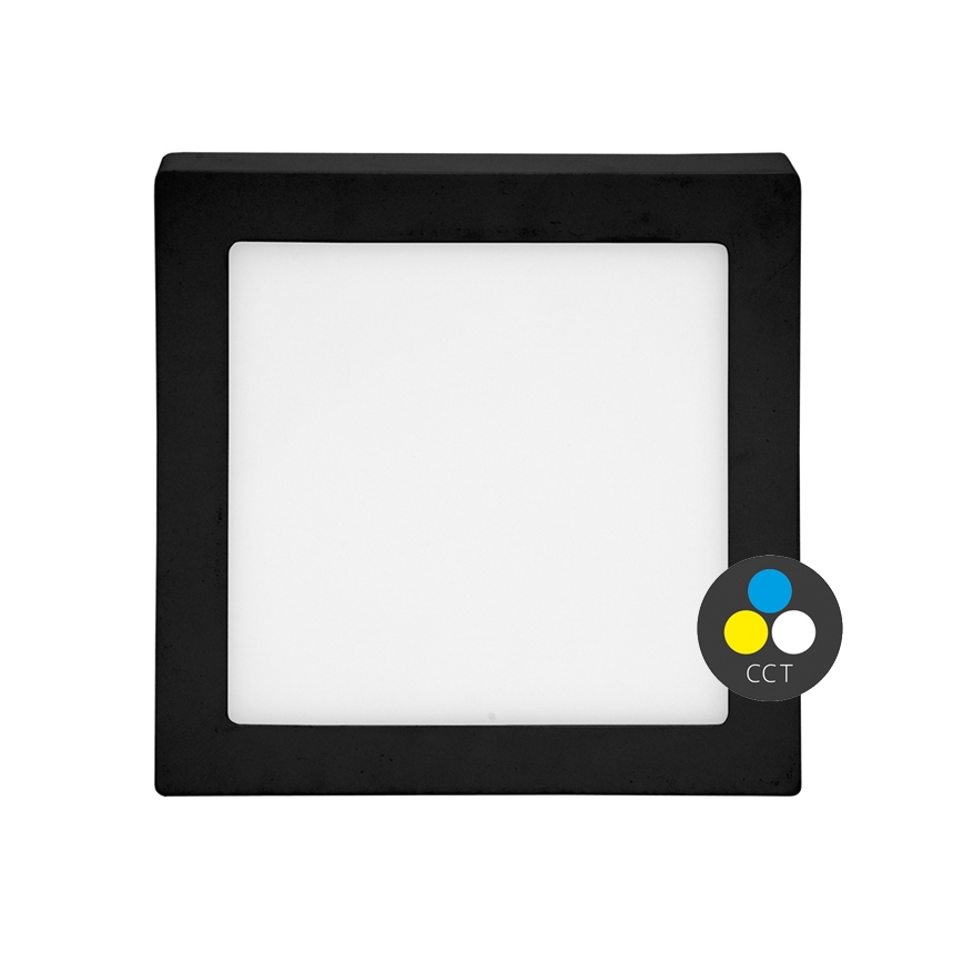 LED-kattovalaisin RAFA LED/18W/230V 3000/4000/6000K 22x22 cm musta