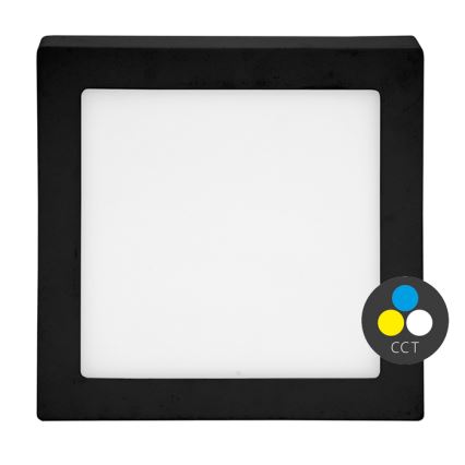 LED Kattovalaisin RAFA LED/18W/230V 3000/4000/6000K 22x22 cm musta