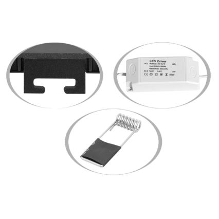 LED Kylpyhuoneen upotettava valo LADA LED/25W/230V 3000/4000/6000K halkaisija 30 cm IP44 musta
