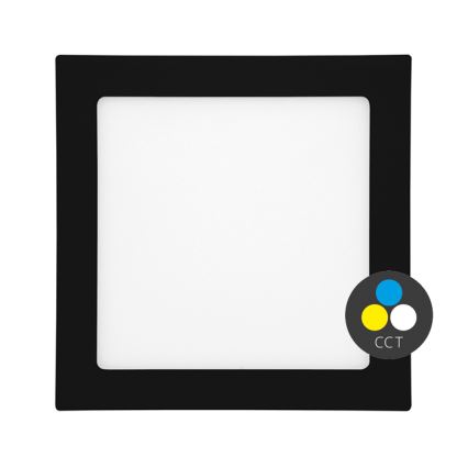 LED Kylpyhuoneen upotettava valo RAFA LED/12W/230V 3000/4000/6000K 17x17 cm IP44 musta