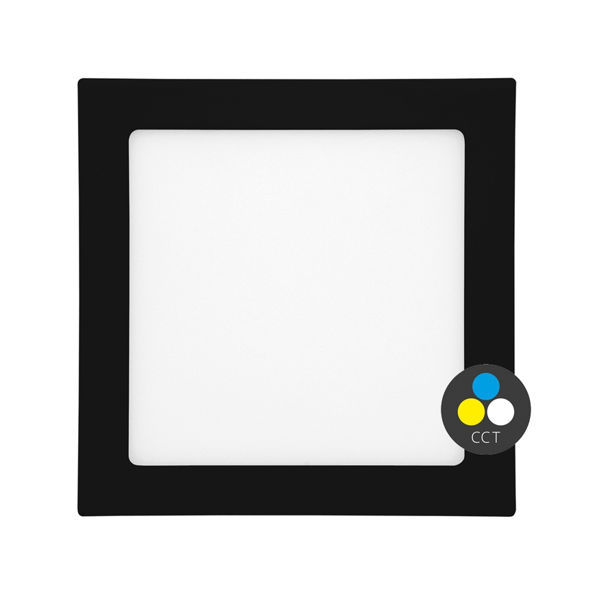 LED Kylpyhuoneen upotettava valo RAFA LED/25W/230V 3000/4000/6000K 30x30 cm IP44 musta