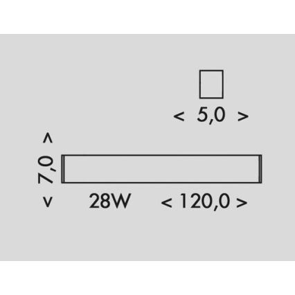 LED-kattovalaisin DONAR LED/28W/230V 4000K 120 cm musta