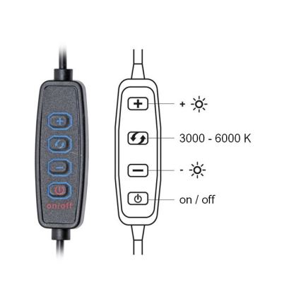 Himmennettävä LED-pöytävalaisin LIPA LED/10W/230V 3000-6000K valkoinen