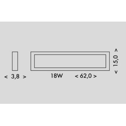 LED-kattovalaisin PILO LED/18W/230V 4100K 62 cm valkoinen