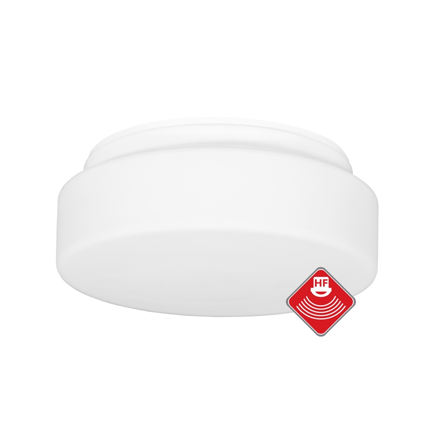 Ulkokattovalo anturilla HECTOR 1xE27/60W/230V halkaisija 25 cm IP44 opaali valkoinen