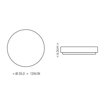 LED-kattovalaisin kylpyhuoneeseen LIRA LED/12W/230V 4000K halkaisija 25 cm IP44 valkoinen
