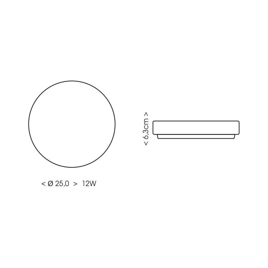 LED-kattovalaisin kylpyhuoneeseen LIRA LED/12W/230V 4000K halkaisija 25 cm IP44 musta