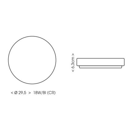 LED-kattovalaisin kylpyhuoneeseen LIRA LED/18W/230V 4000K halkaisija 29,5 cm IP44 musta
