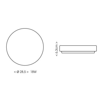 LED-kattovalaisin kylpyhuoneeseen LIRA LED/18W/230V 4000K halkaisija 28,5 cm IP44