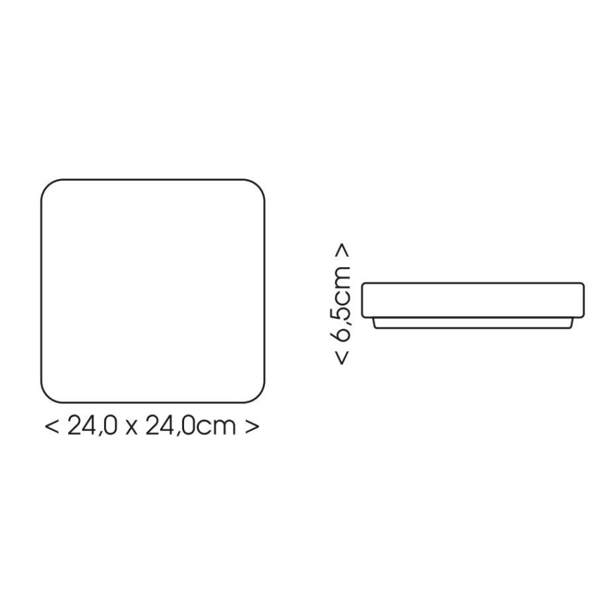 LED-kattovalaisin kylpyhuoneeseen LUKY LED/12W/230V 4000K 24x24 cm IP44