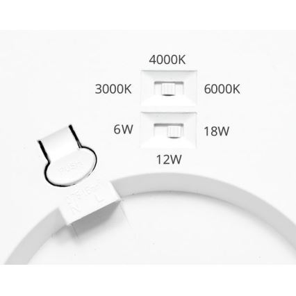 Himmennettävä riippuva LED-kattovalaisin anturilla LEXA LED/6/12/18W/230V 3000/4000/6000K halkaisija 22,5 cm musta