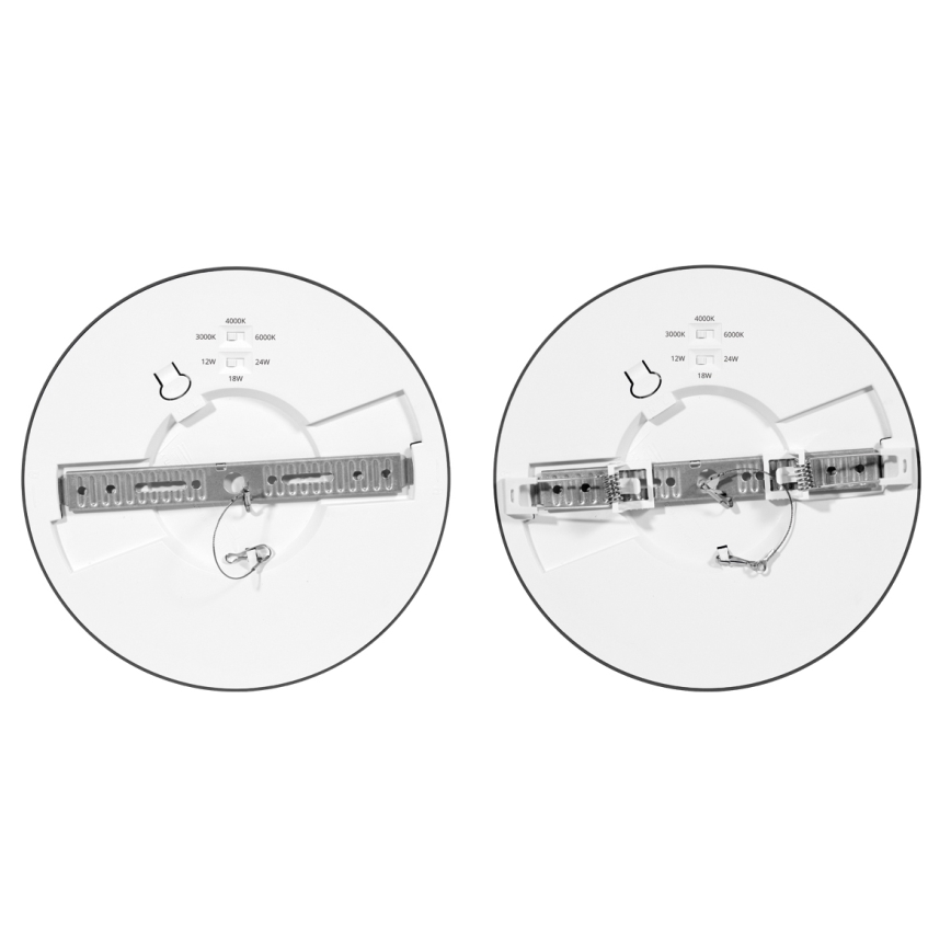 Himmennettänä LED-paneeli LEXA LED/12/18/24W/230V 3000/4000/6000K halkaisija 30 cm musta