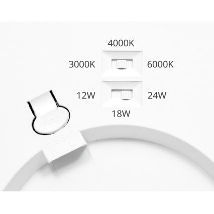 Himmennettänä LED-paneeli LEXA LED/12/18/24W/230V 3000/4000/6000K halkaisija 30 cm musta