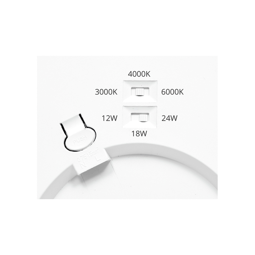 Himmennettänä LED-paneeli LEXA LED/12/18/24W/230V 3000/4000/6000K halkaisija 30 cm musta