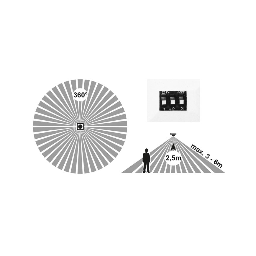 Himmennettänä LED-paneeli anturilla LEXA LED/12/18/24W/230V 3000/4000/6000K halkaisija 30 cm valkoinen