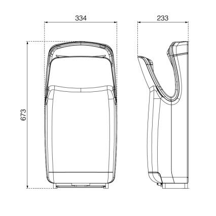 EcoStep 10007 - Käsienkuivain R1.1 750/1000W/230V musta