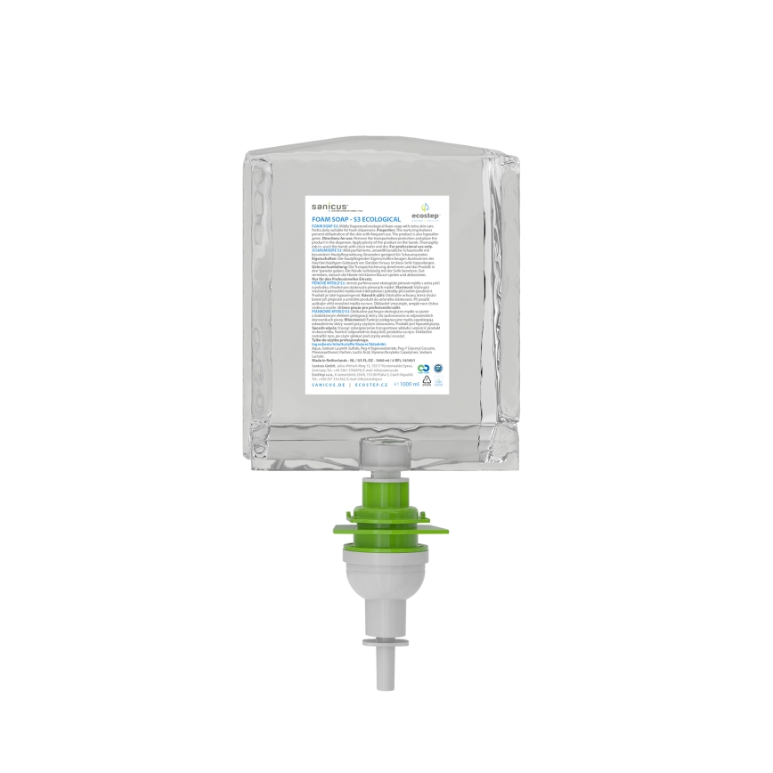 EcoStep 50052 - Kosketukseton saippua-annostelija S3 1000 ml 4xAA musta