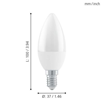 EGLO 11581 - Himmennettävä LED-polttimo E14/6W/230V 3000K - STEPDIMMING