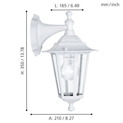 EGLO 22462 - Ulkoseinävalaisin LATERNA 5 1xE27/60W/230V IP44 valkoinen