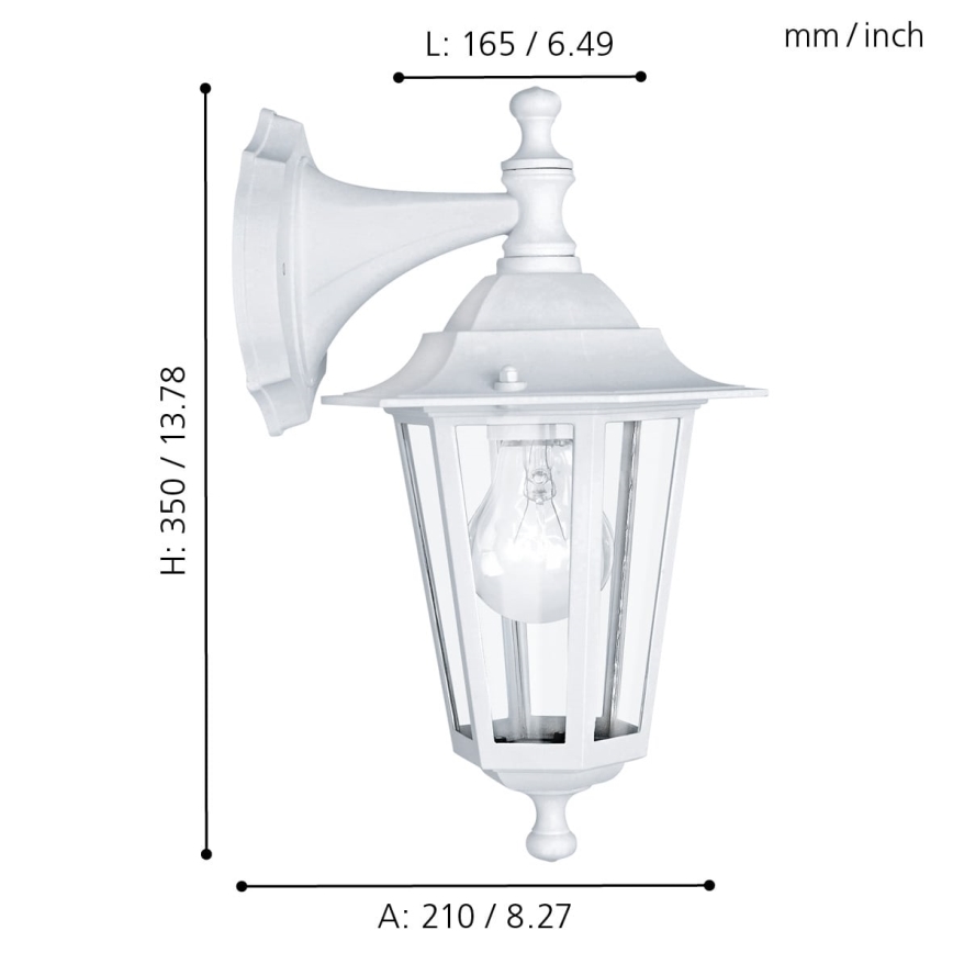 EGLO 22462 - Ulkoseinävalaisin LATERNA 5 1xE27/60W/230V IP44 valkoinen