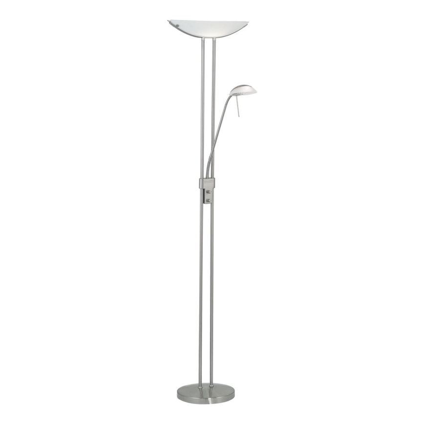Eglo 25869 - Himmennettävä lattiavalaisin BAYA 1xR7s/230W/230V + 1xG9/33W mattakromi